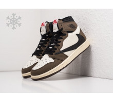 Зимние Кроссовки Nike Air Jordan 1 Mid  x Travis Scott